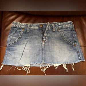 Guess Denim Mini Skirt - Blue Distressed